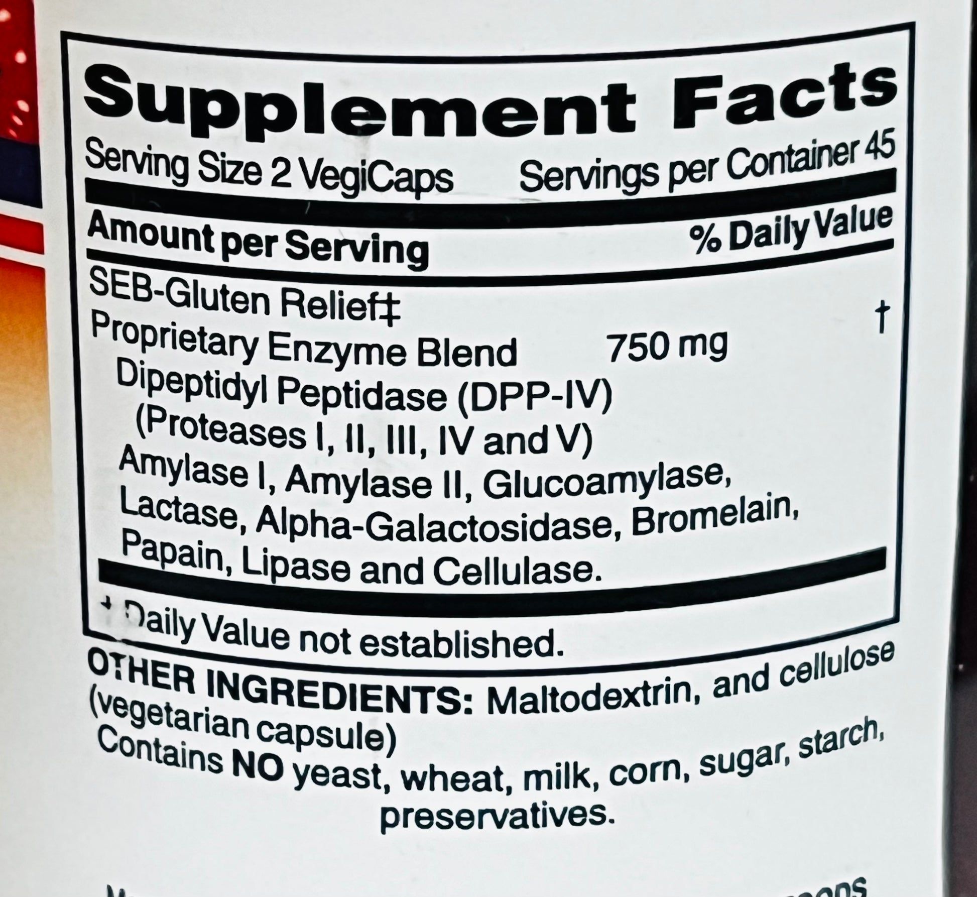 Ramona_s Essentials by Betsy_s Basics Gluten Comfort Supplement Facts