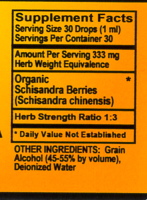 Betsy_s Basics Schisandra Liquid Supplement Facts