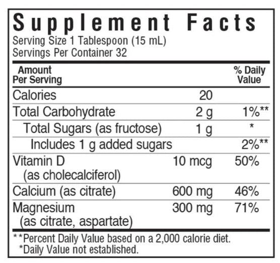 Bluebonnet Nutrition Liquid Calcium Magnesium Citrate and Vitamin D3 Supplement Facts