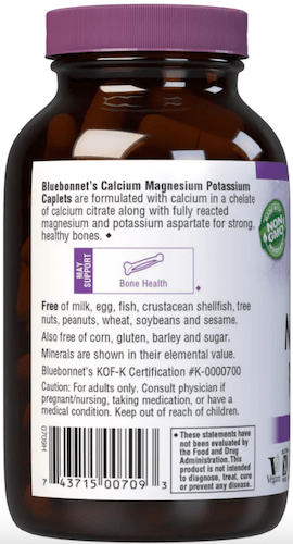 Bluebonnet Nutrition Calcium Magnesium Potassium Left Panel