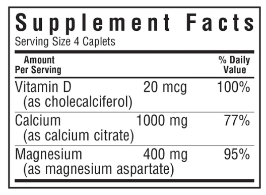 Bluebonnet Nutrition Calcium Citrate Magnesium Vitamin D3 Supplement Facts