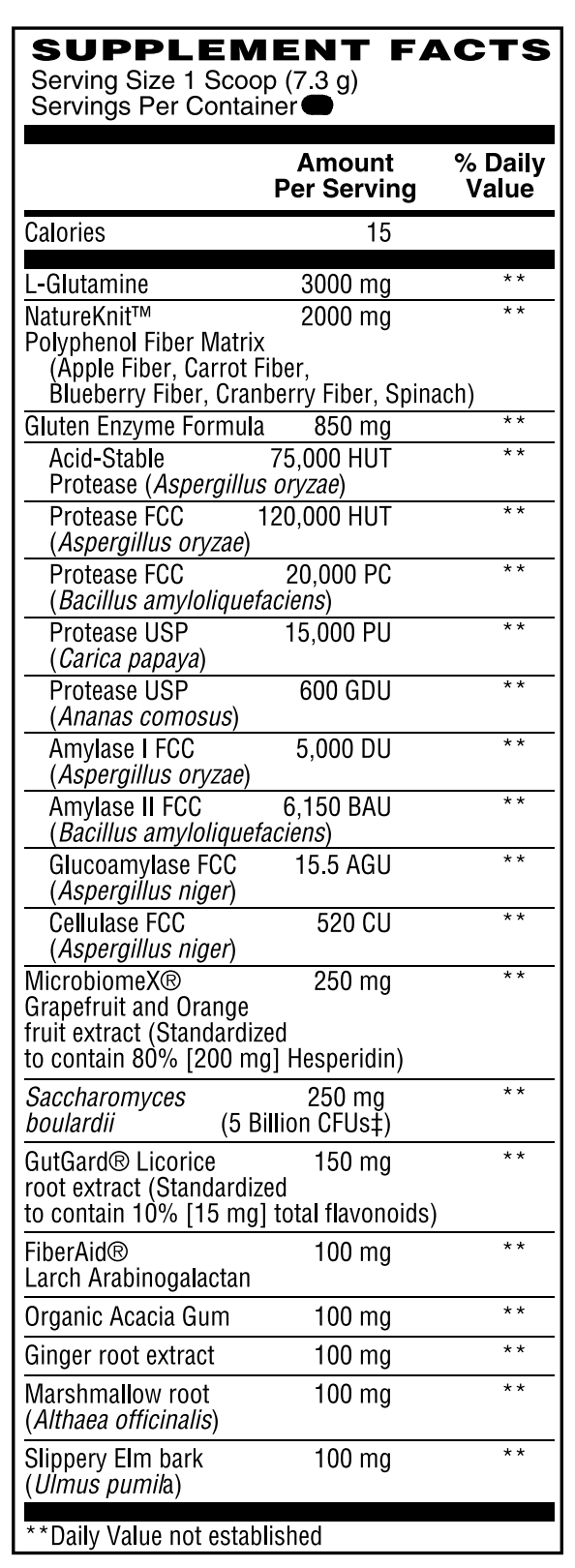 Betsy_s Basics Advanced Gut Care Supplement Facts