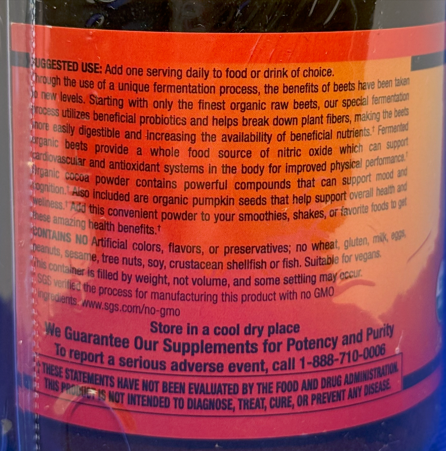 Betsy_s Basics Beet Booster Powder Left Panel