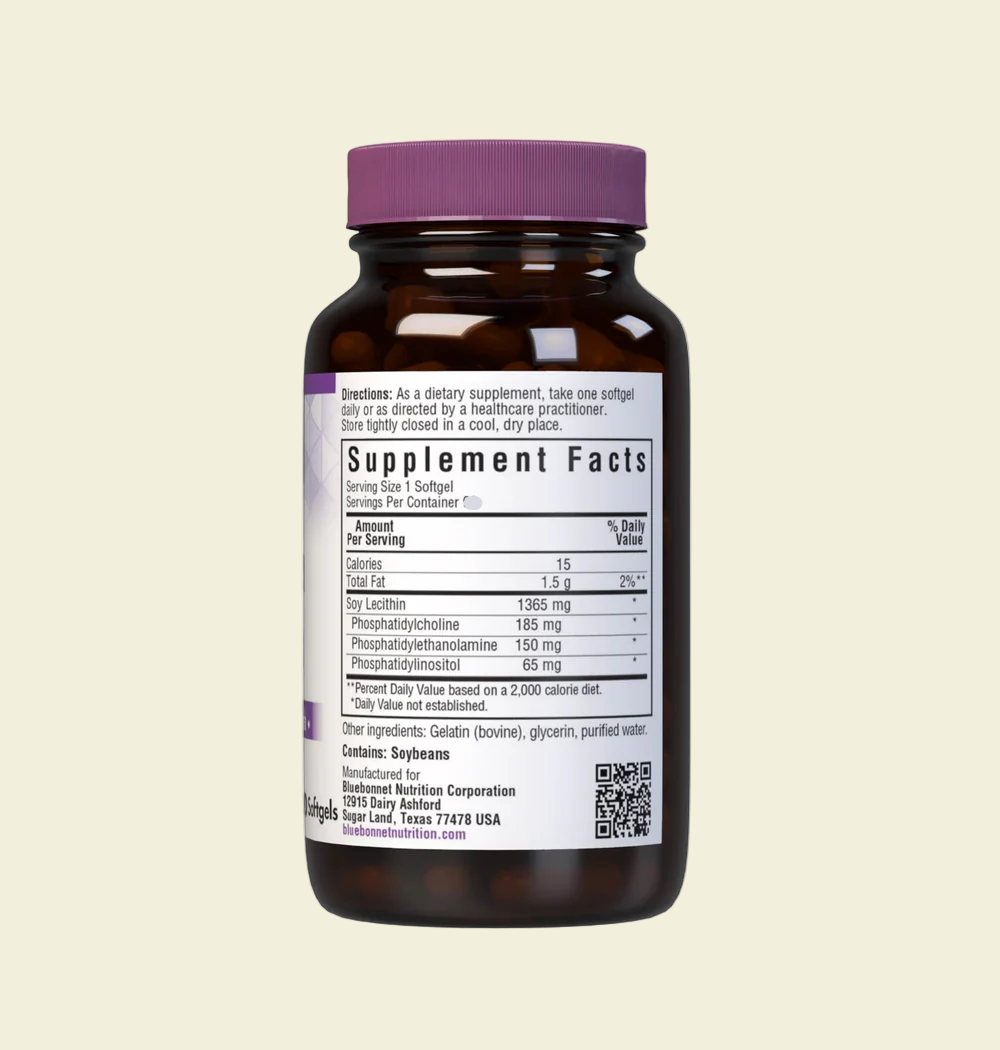 Bluebonnet Nutrition Lecithin 1365 mg Supplement Facts