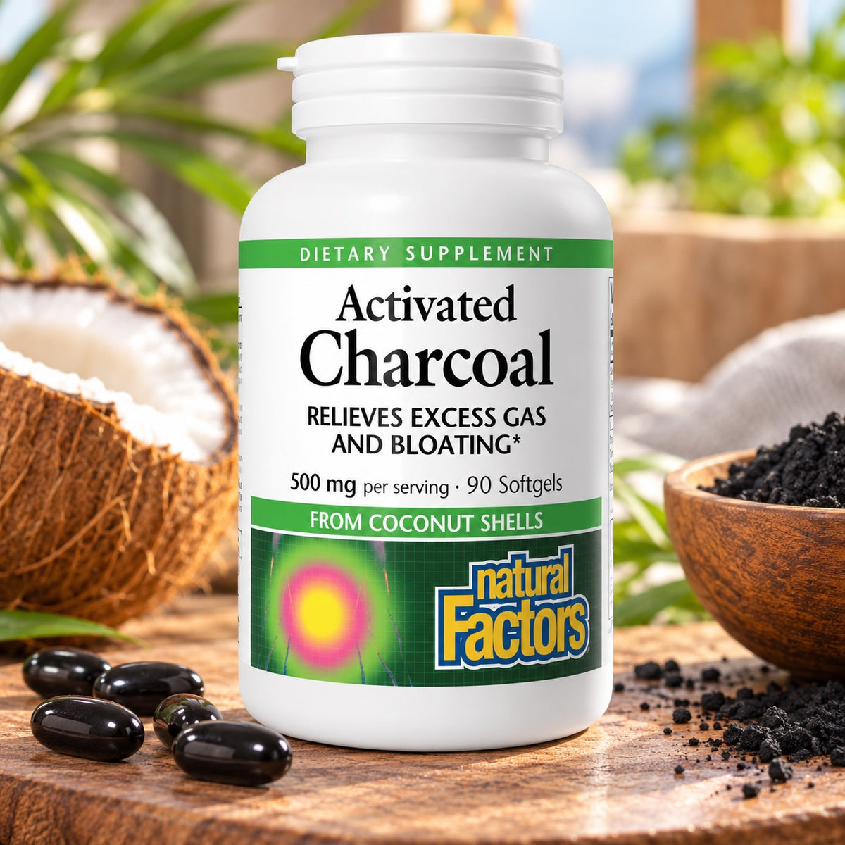 Activated Charcoal 500 mg, 90 sgel