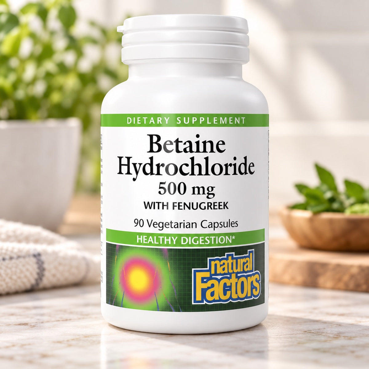 Natural Factors Betaine Hydrochloride 500 mg