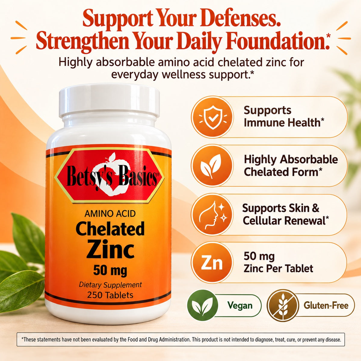 Betsy_s Basics Amino Acid Chelated Zinc 50 mg
