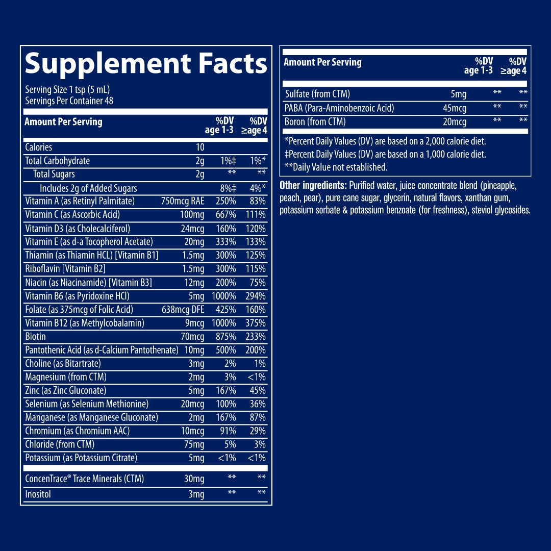 Trace Children_s Multivitamin Liquid Supplement Facts