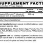 A close-up of a supplement facts label for a vegan capsule. The label shows Ubiquinol (Cocrysta» Ubiquinol) at 200 mg, with other ingredients listed below, including magnesium stearate, silica, and vegan capsules.