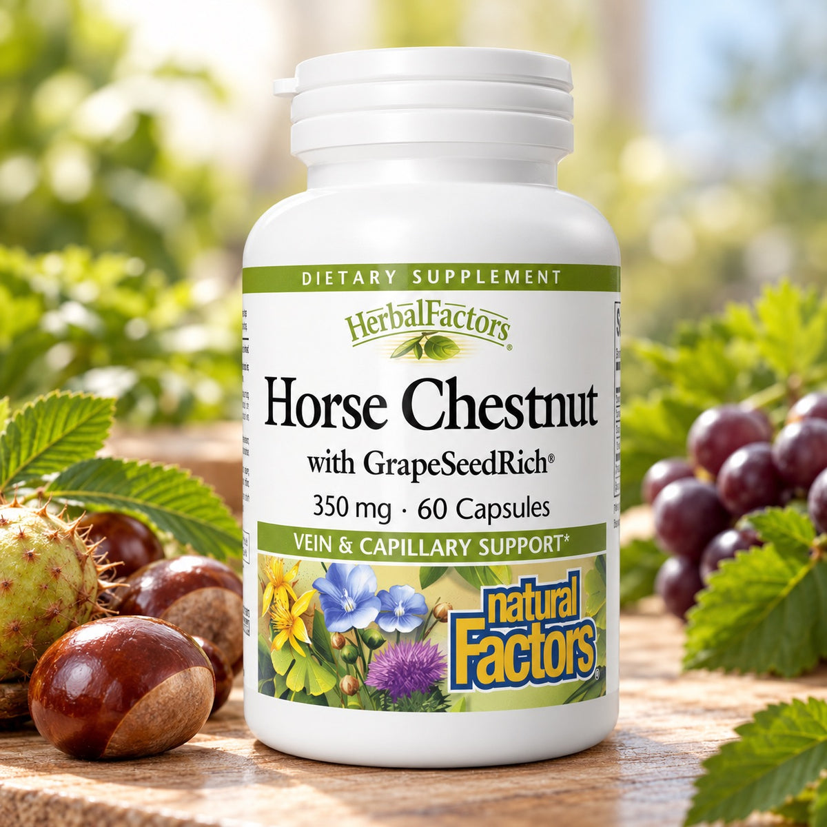 Natural Factors HerbalFactors® Horse Chestnut with Grape Seed Extract