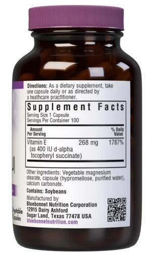 Bluebonnet Nutrition Dry-E 268 mg Supplement Facts