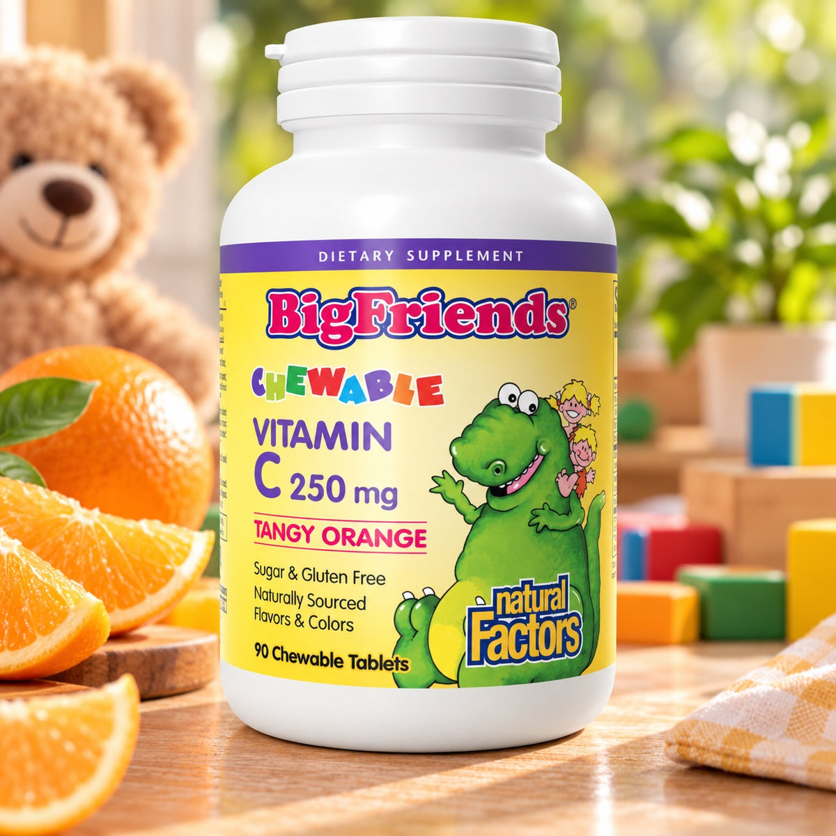 BIG FRIENDS CHEWABLE VITAMIN C 250 MG TANGY ORANGE 90 CHEW TAB BY NATURAL FACTORS 