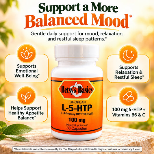 Betsy_s Basics L-5-HTP L-5-hydroxytryptophan 100 mg