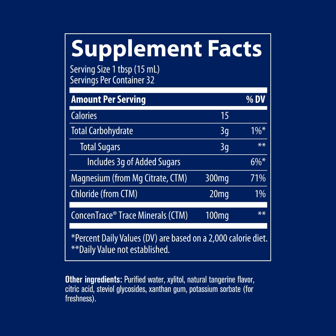 Trace Magnesium Liquid Mineral Supplement Facts