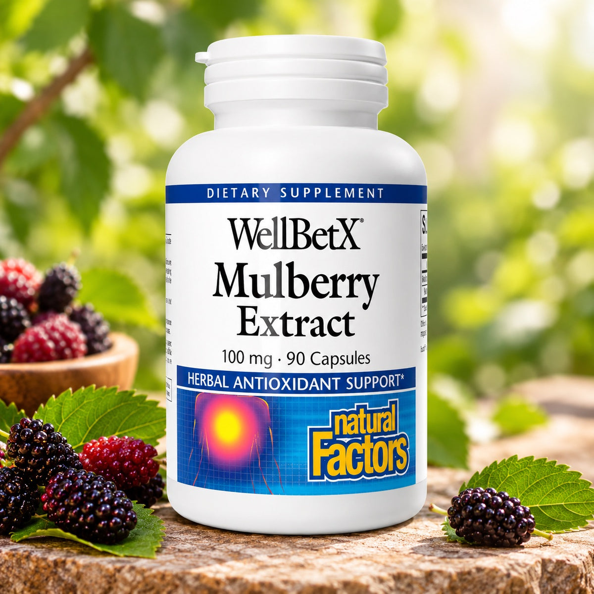 WELLBETX MULBERRY EXTRACT 100 MG 90 CAP BY NATURAL FACTORS 