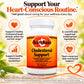 Bottle of Betsys Basics Cholesterol Suport* with a light-green background and callouts such as five scientirically upported trademaarked ingredients and supports healthy cholesterol metabolism.*