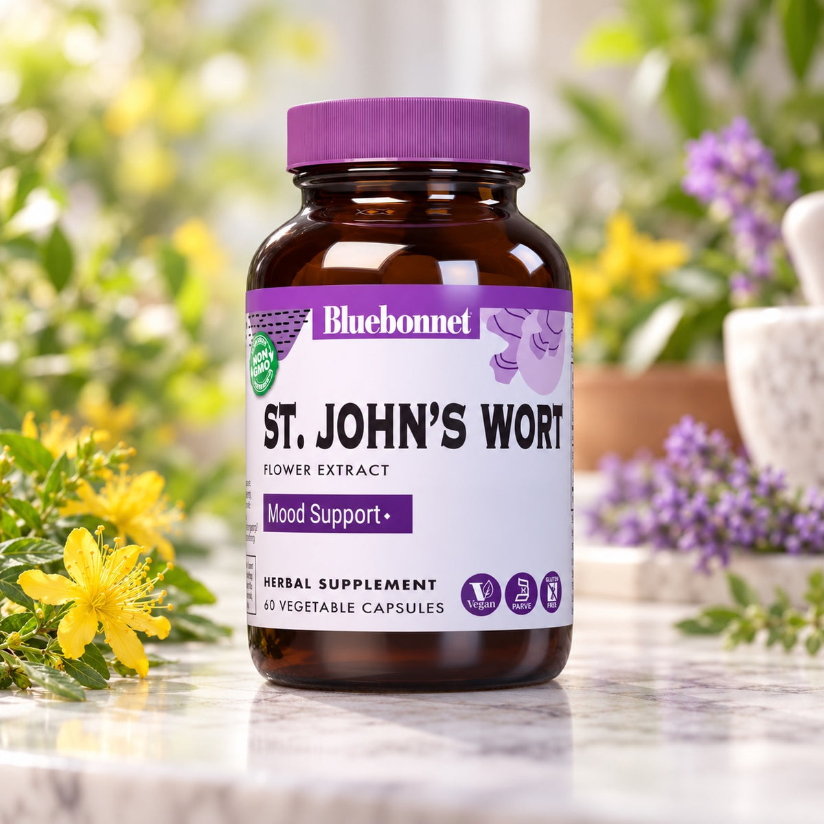 STANDARDIZED ST. JOHN'S WORT FLOWER EXTRACT 60 VCAP BY BLUEBONNET NUTRITION 