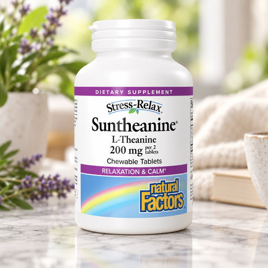 SUNTHEANINE L-THEANINE 100 MG 60 CHEW TAB BY NATURAL FACTORS 