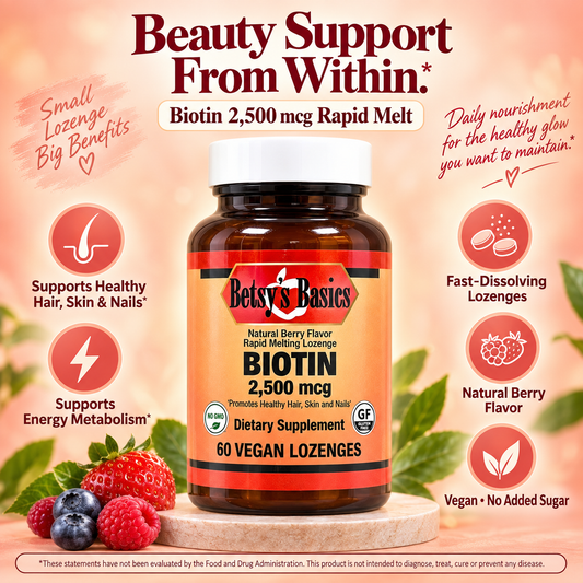 Biotin 2500 mcg, 60 rapid melt vegan lozenges (item 224)