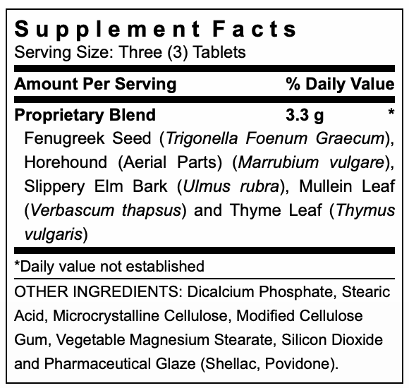 Michaels Naturopathic Programs LNG Supplement Facts