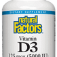 Natural Factors Vitamin D3 125 mcg, 5,000 iu