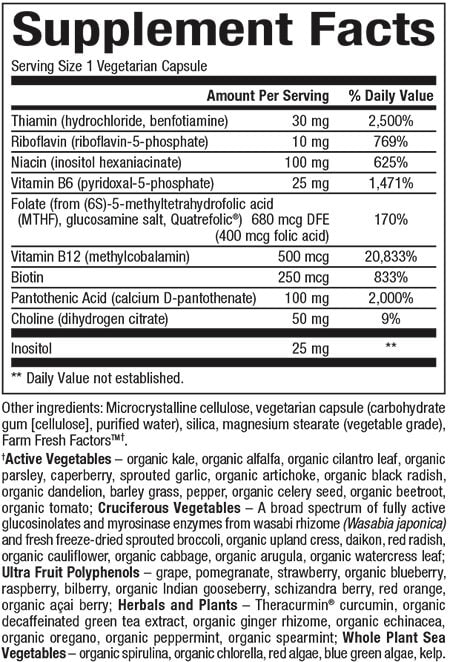 Natural Factors BioCoenzymated™ Active B Complex Supplement Facts