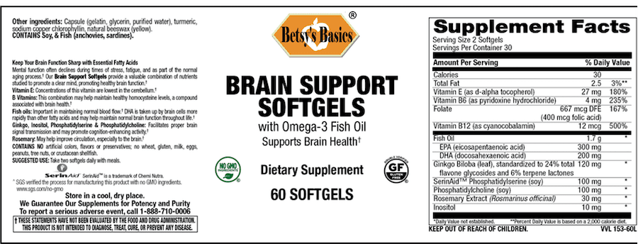 Betsy_s Basics Brain Support Softgels