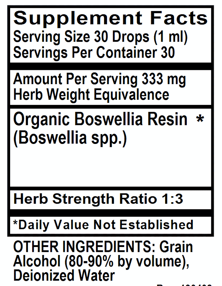 Betsy_s Basics Boswellia Liquid Supplement Facts