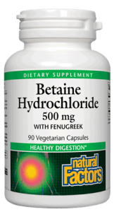 Natural Factors Betaine Hydrochloride 500 mg