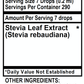 Betsy_s Basics Stevia Peppermint Supplement Facts