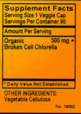 Betsy_s Basics Chlorella Broken Cell Supplement Facts
