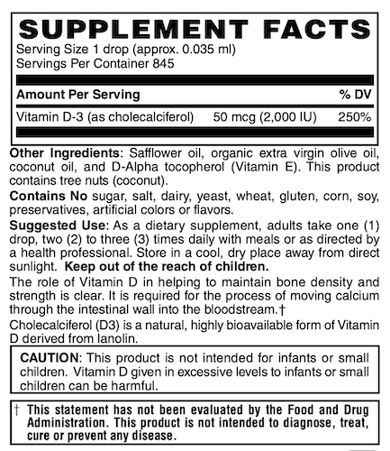 Betsy_s Basics Vitamin D Drops Supplement Facts