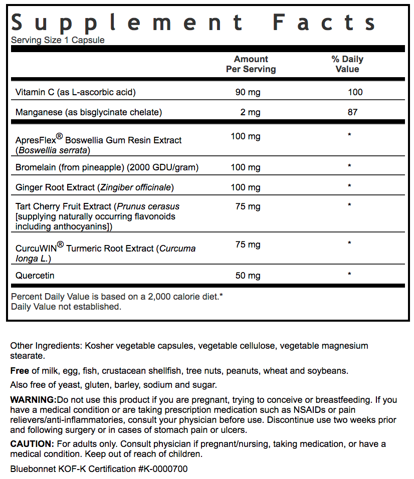 Bluebonnet Nutrition TARGETED CHOICE® PAIN & INFLAMMATION SUPPORT Supplement Facts