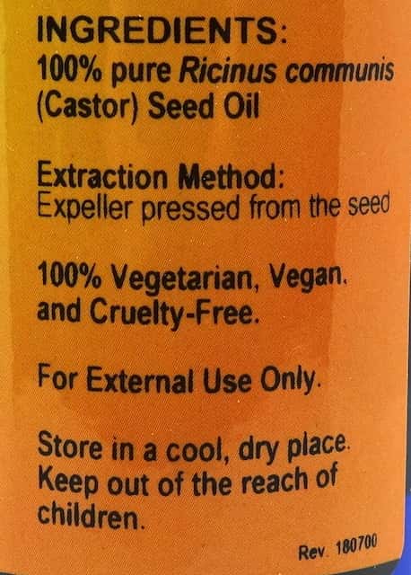Betsy_s Basics Castor Carrier Oil Ingredients