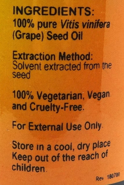 Betsy_s Basics Grapeseed Carrier Oil Ingredients