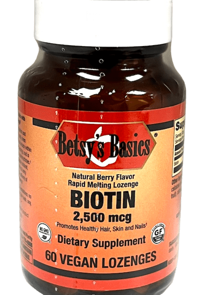 Betsy_s Basics Biotin 2500 mcg Vegan Lozenges