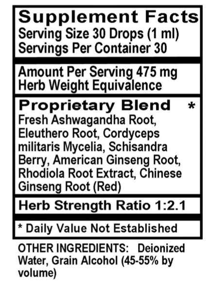 Betsy_s Basics Adrenal RX Liquid Supplement Facts