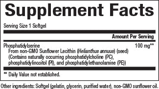 Natural Factors Phosphatidylserine 100 mg Supplement Facts