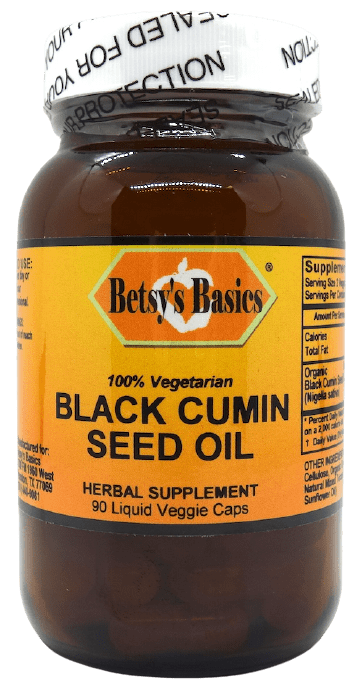 Betsy_s Basics Black Cumin Seed Oil Liquid Veggie Caps