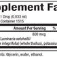 Natural Factors Liquid Kelp Supplement Facts