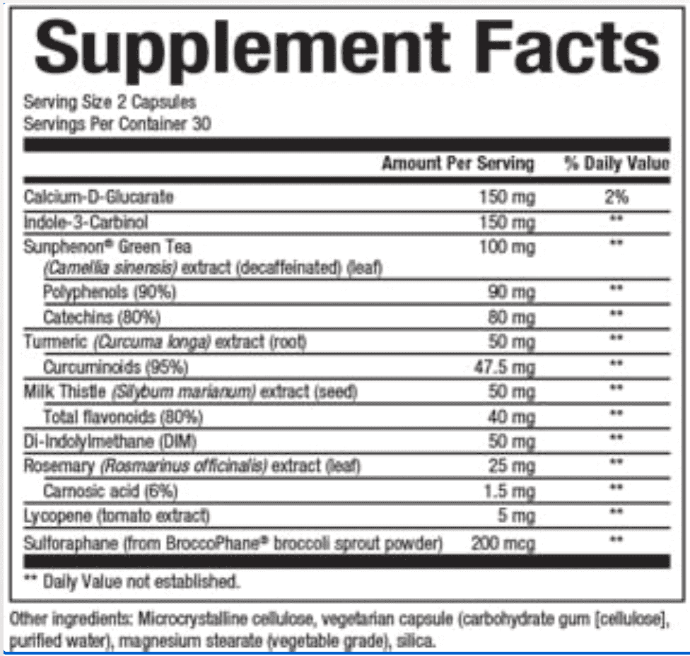 Natural Factors AndroSense T-Correct Supplement Facts