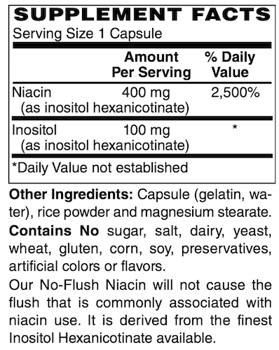 Betsy_s Basics No-Flush Niacin Supplement Facts