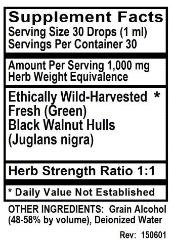 Betsy's Basics Black Walnut Supplement Facts