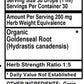 Betsy's Basics Goldenseal Supplement Facts