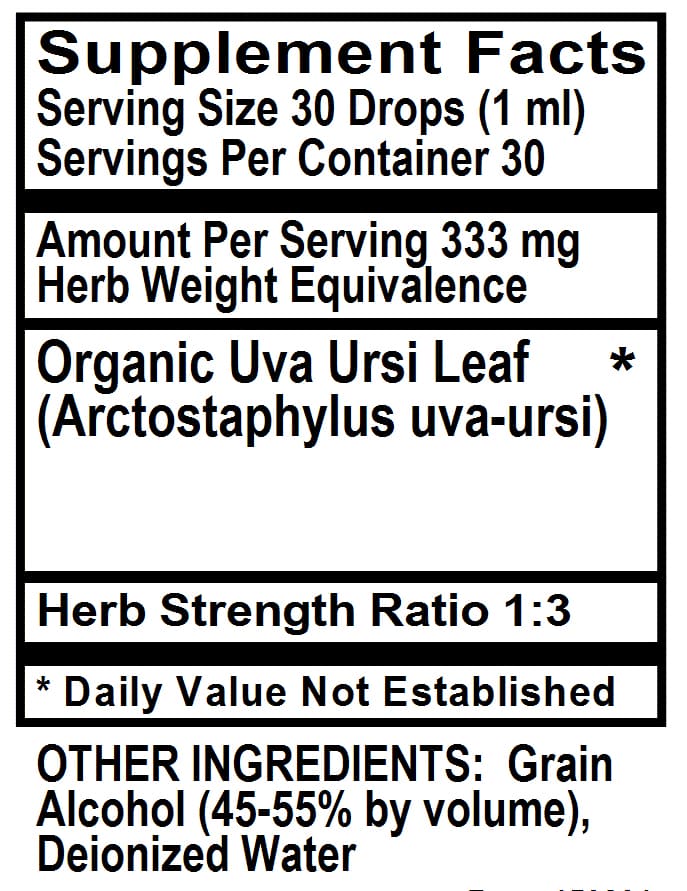 Betsy-s Basics Uva Ursi Liquid Supplement Facts