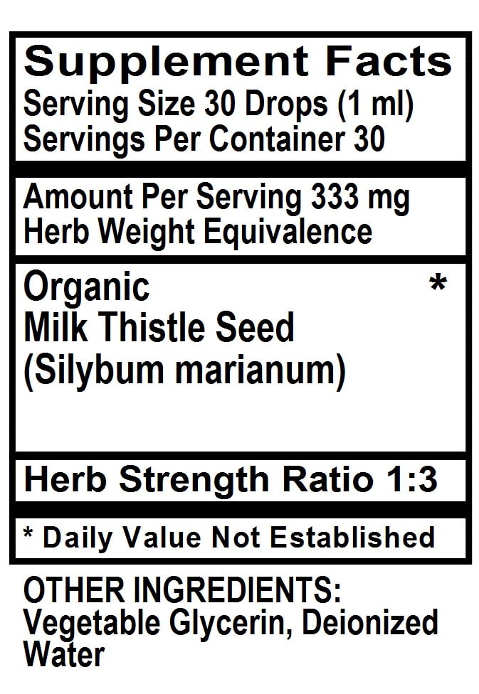 Betsy's Basics Milk Thistle Supplement Facts