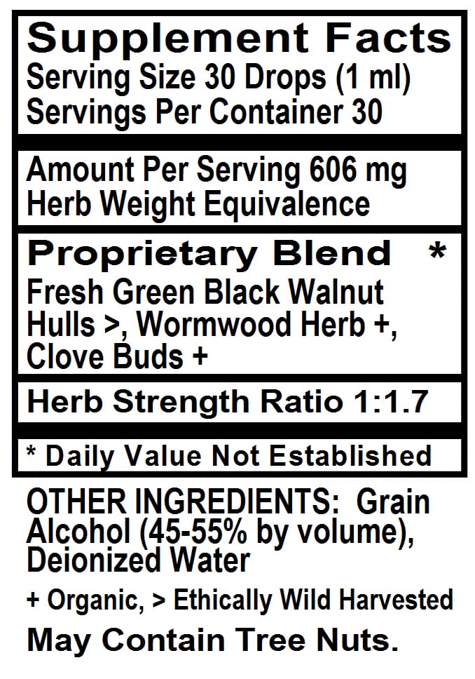 Betsy-s Basics Green Walnut Complex Supplement Facts