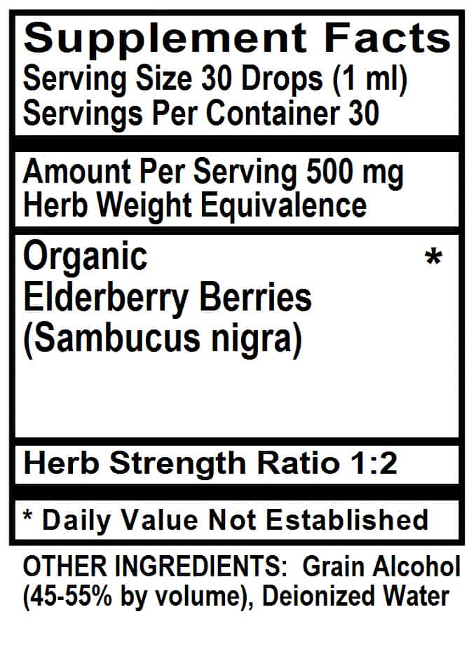 Elderberry Liquid Herbal Extract, oz