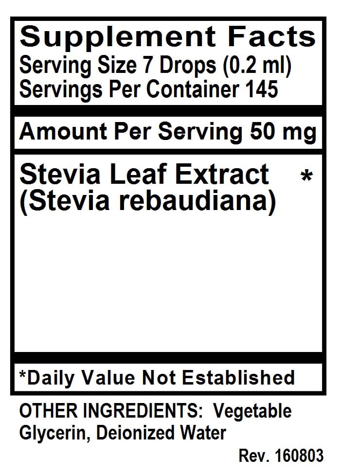 Betsy's Basics Stevia Supplement Facts