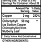 Betsy_s Basics Chlorophyll Liquid Supplement Facts